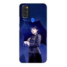 Чехлы Венсдей на Blackview A70 Уэнсдей (AlphaPrint) (Уэнздей с зонтом)