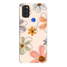 Чехол с цветочным принтом на Блеквью А70 (Разноцветные цветы)