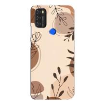 Чехол с цветочным принтом на Блеквью А70 (Коричневые цветы)