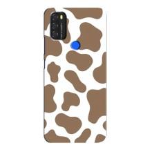 Чехол с принтом коровы на Блеквью А70 – Коричневый принт