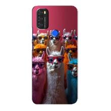 Чохол з принтом стильні тварини для Blackview А70 (Лами в окулярах)