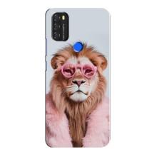 Чохол з принтом стильні тварини для Blackview А70 (Лев в окулярах)