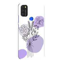 Силиконовый чехол с принтом в цветах на Blackview A70 – Фиолетовый букет