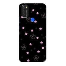 Чохол з розовим принтом для Blackview A70 – Рожеві квіти на чорному