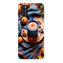 Чехол с уникальным дизайном «Осень с кофе» для Blackview A70 – Кофе и тыквы
