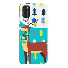 Силиконовый бампер с картинкой животных для Blackview A70 (Олень с шарфом)