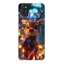 Яркий чехол для Blackview A70 с Зимними Оленятами – Олень в шарфе