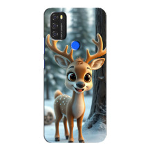 Яркий чехол для Blackview A70 с Зимними Оленятами – Оленёнок в лесу