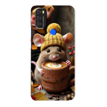 Печатный чехол «Зверята с кофе» для Blackview A70 – Медведь с кофе