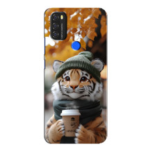 Печатный чехол «Зверята с кофе» для Blackview A70 – Тигр с кофе