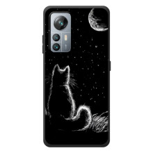 Чехол с принтом для Blackview A85 (AlphaPrint) Модные коты (Котик и луна)