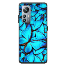 Чехол с принтом для Блеквью А85 - (Прикольные) (AlphaPrint) (Синие бабочки)