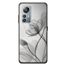 Чохол з квітковим принтом на Чорнов'ю А85 (Чорні квіти)