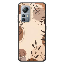 Чохол з квітковим принтом на Чорнов'ю А85 (Коричневі квіти)