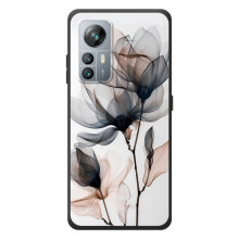 Чохол з квітковим принтом на Чорнов'ю А85 (Квіти на білому)