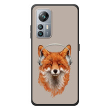 Чехол с принтом лисички на Блэквью А85 (Лиса в наушниках)