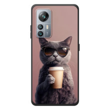 Чохол з принтом стильні тварини для Чорнов'ю А85 (Кіт з кавою)