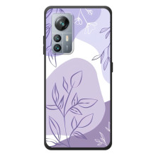 Силиконовый чехол с принтом в цветах на Blackview A85 – Фиолетовый дизайн