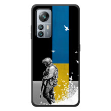 Чехол с украинским воином на Blackview A85 (Воин с флагом)