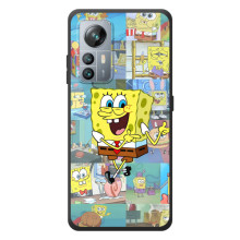 Силиконовый чехол Спанч Боб на 블랙뷰 에이85 (Радостный Спанч Боб)