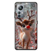 Яркий чехол для Blackview A85 с Зимними Оленятами (Олень с носом)