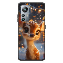 Яркий чехол для Blackview A85 с Зимними Оленятами (Оленёнок среди гирлянд)