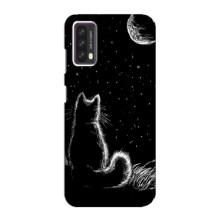 Чохол з принтом для Blackview A90 (AlphaPrint) Модні коти (Котик і місяць)