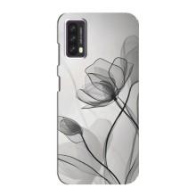 Чохол з квітковим принтом на Блеквью А90 (Чорні квіти)