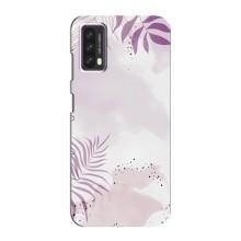 Чохол з квітковим принтом на Блеквью А90 (Фіолетове листя)