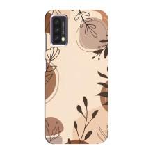 Чохол з квітковим принтом на Блеквью А90 (Коричневі квіти)