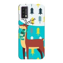 Силиконовый бампер с картинкой животных для Blackview A90 (Олень с шарфом)