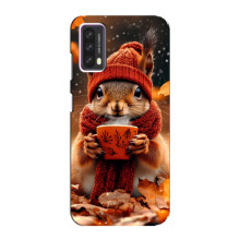 Печатный чехол «Зверята с кофе» для Blackview A90 – Белка с кофе