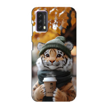 Печатный чехол «Зверята с кофе» для Blackview A90 – Тигр с кофе