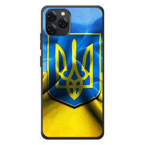 Чехол с картинкой (Патриотический ГЕРБ) на Blackview A95 (Герб и Флаг Украины)