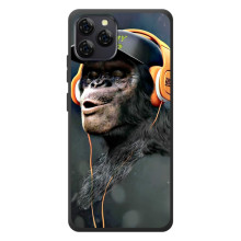 Чехол с Обезьянами Blackview A95 - (AlphaPrint) – В наушниках