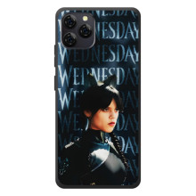 Чехлы Венсдей на Blackview A95 Уэнсдей (AlphaPrint) – Уэнздей кошка