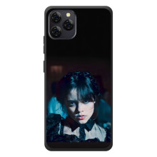 Чехлы Венсдей на Blackview A95 Уэнсдей (AlphaPrint) – взгляд Уэнздей