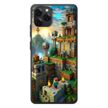 Чехол с картинками Майнкрафт для 

Блэквью А95 
 – Город Майнкрафт