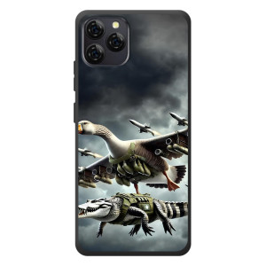 Чехол с мемами тралалело тралала для Blackview A95 – Гусини и крокодило