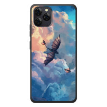 Чехол с принтом дракон Беззубик для Блэквью А95 (Беззубик в небе)