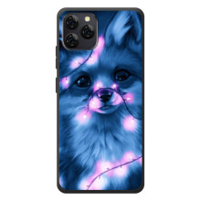 Чехол с принтом лисички на Блэквью А95 (Лисица с гирляндой)