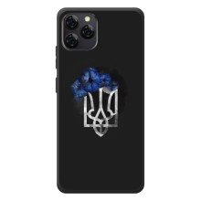 Чехол с украинским гербом на Blackview A95 (Герб с цветком)