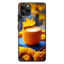 Чехол с уникальным дизайном «Осень с кофе» для Blackview A95 – Кофе с жёлтым