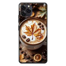 Чехол с уникальным дизайном «Осень с кофе» для Blackview A95 – Пряный кофе