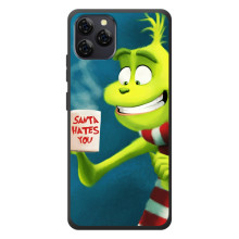 Рождественские Чехлы для Blackview A95 (VPrint) (Зеленый Гринч)