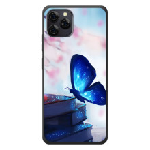 Силіконовий бампер з картинкою звірів для Blackview A95 (Метелик синій)