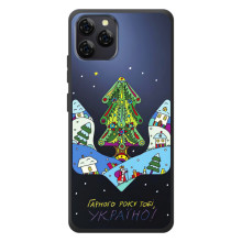 Зимние Чехлы для Блэквью А95 - прозрачный фон (Рождественский герб)