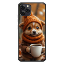 Друкований чохол 'Звірята з кавою' для Blackview A95 (Песик з кавою)