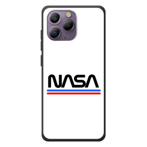 Силиконовый бампер с принтом "Наса" на Blackview A96 – NASA на белом фоне