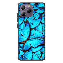 Чехол с принтом для Блэквью А96 - (Прикольные) (AlphaPrint) (Синие бабочки)